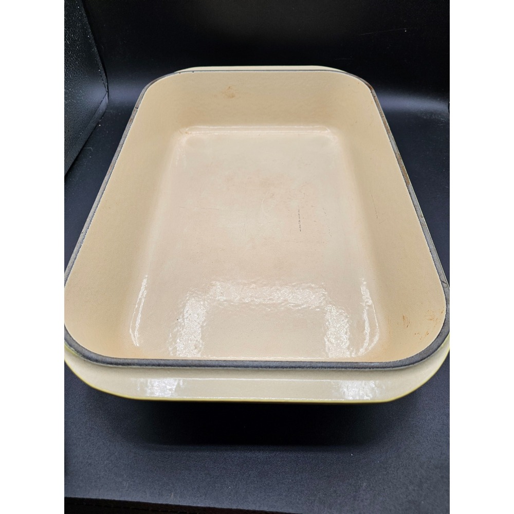 Le Creuset Enameled Cast Iron Rectangular Roaster Pan 40 Soleil Yellow France